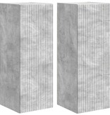 VidaXL TV Wandkast 2 pcs Beton 30 x 31 x 80 cm Bewerkt hout