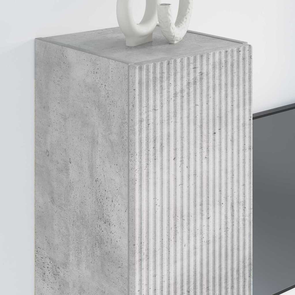 VidaXL TV Wandkast 2 pcs Beton 30 x 31 x 80 cm Bewerkt hout