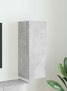 VidaXL TV Wandkast Wandgemonteerd Beton 30 x 31 x 80 cm Bewerkt hout