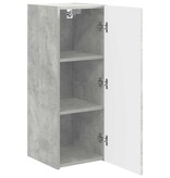 VidaXL TV Wandkast Wandgemonteerd Beton 30 x 31 x 80 cm Bewerkt hout