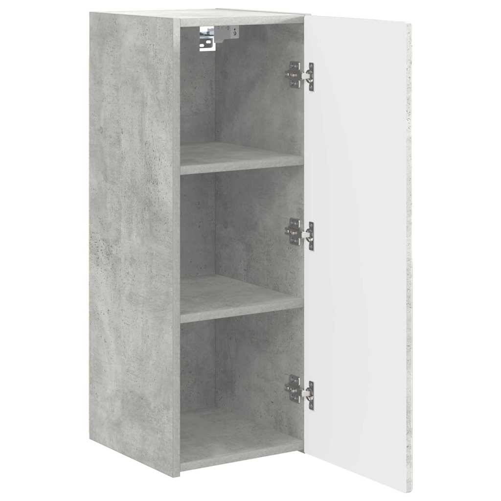 VidaXL TV Wandkast Wandgemonteerd Beton 30 x 31 x 80 cm Bewerkt hout