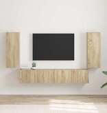 VidaXL TV Wandkast 2 pcs Sonoma 30 x 31 x 80 cm Bewerkt hout