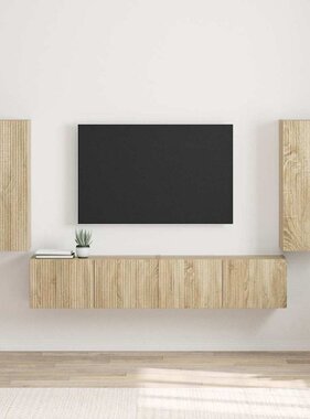 VidaXL TV Wandkast 2 pcs Sonoma 30 x 31 x 80 cm Bewerkt hout