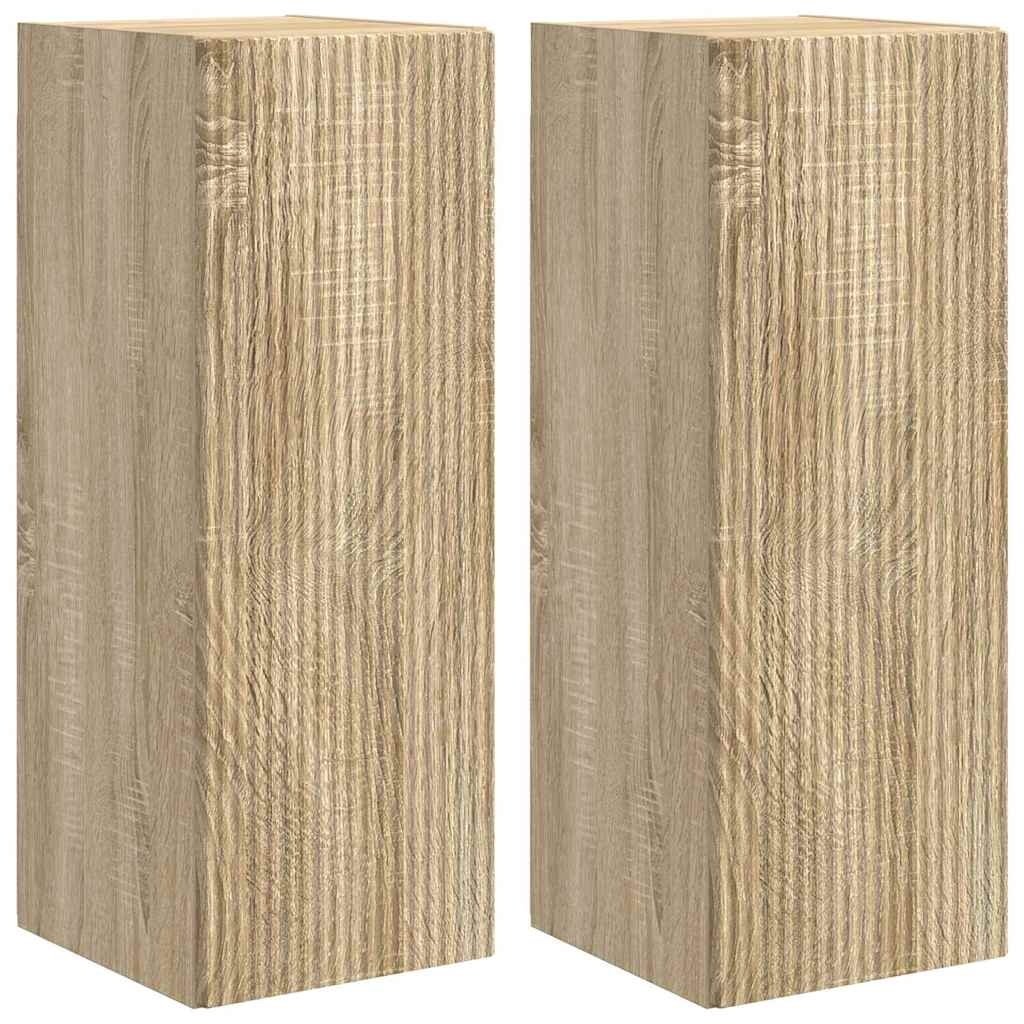 VidaXL TV Wandkast 2 pcs Sonoma 30 x 31 x 80 cm Bewerkt hout