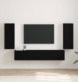 VidaXL TV Wandkast 2 pcs Zwart 30 x 31 x 80 cm Bewerkt hout