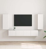 VidaXL TV Wandkast 2 pcs Wit 30 x 31 x 80 cm Bewerkt hout