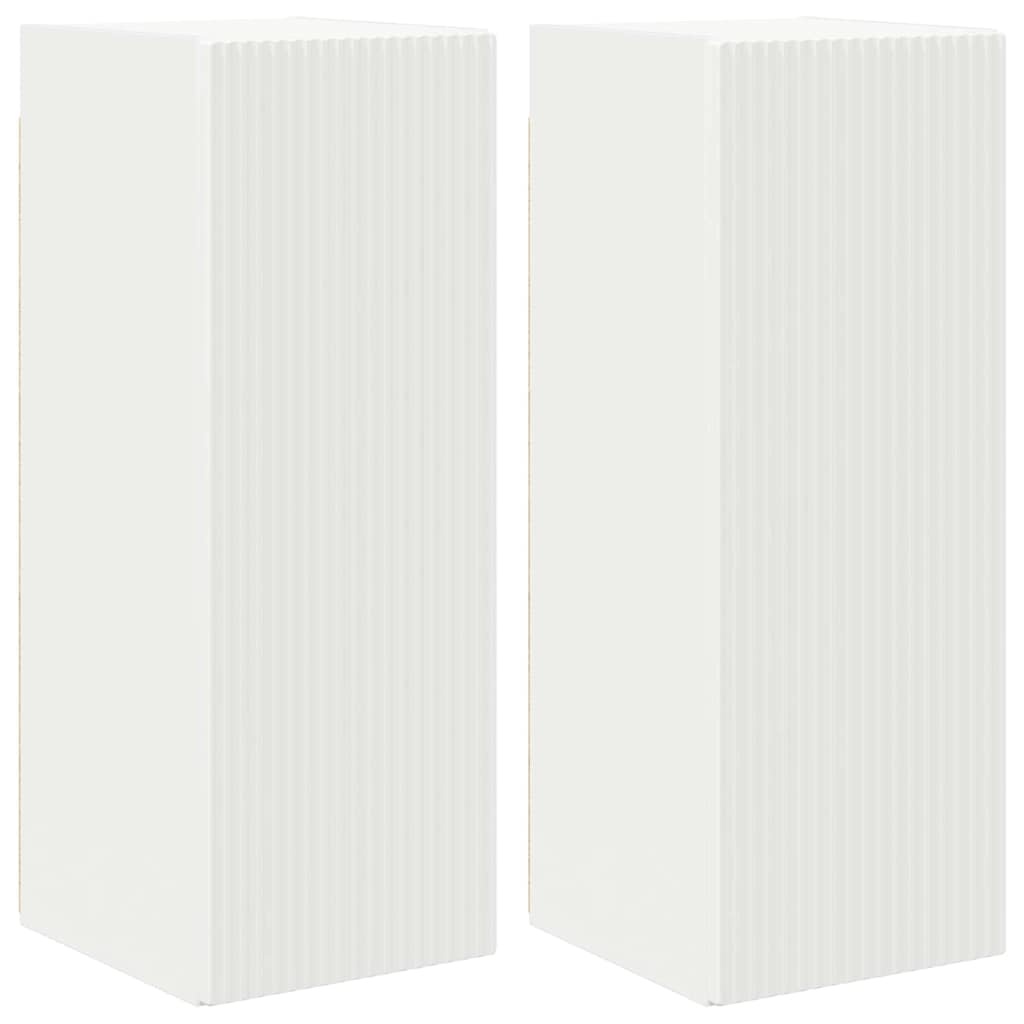 VidaXL TV Wandkast 2 pcs Wit 30 x 31 x 80 cm Bewerkt hout