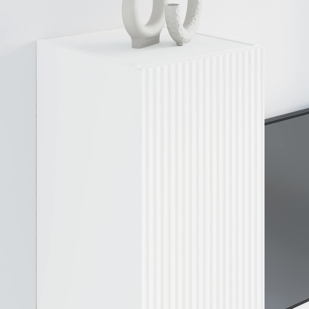 VidaXL TV Wandkast 2 pcs Wit 30 x 31 x 80 cm Bewerkt hout