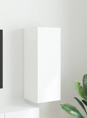 VidaXL TV Wandkast Wandgemonteerd Wit 30 x 31 x 80 cm Bewerkt hout