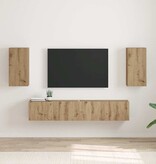 VidaXL TV Wandkast 2 pcs Ambachtelijk eiken 30 x 31 x 60 cm
