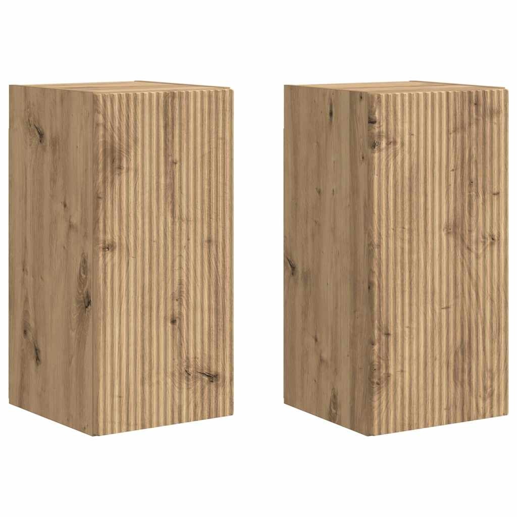VidaXL TV Wandkast 2 pcs Ambachtelijk eiken 30 x 31 x 60 cm