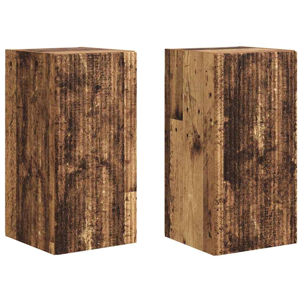 VidaXL TV Wandkast 2 pcs Oud Hout 30 x 31 x 60 cm Bewerkt hout