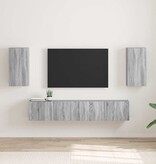 VidaXL TV Wandkast 2 pcs Grijs Sonoma 30 x 31 x 60 cm Bewerkt hout