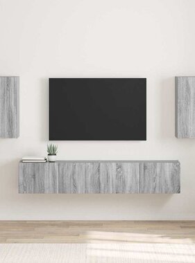VidaXL TV Wandkast 2 pcs Grijs Sonoma 30 x 31 x 60 cm Bewerkt hout