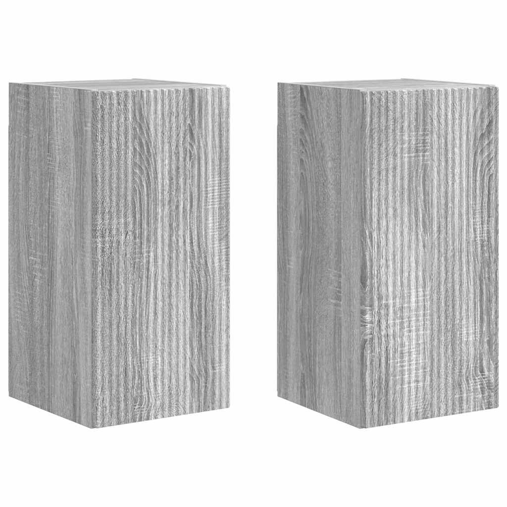 VidaXL TV Wandkast 2 pcs Grijs Sonoma 30 x 31 x 60 cm Bewerkt hout