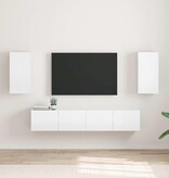VidaXL TV Wandkast 2 pcs Glanzend Wit 30 x 31 x 60 cm Bewerkt hout