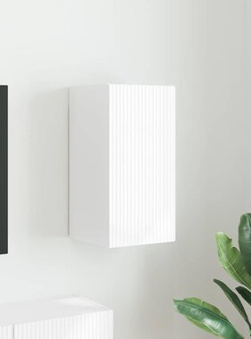 VidaXL TV Wandkast Glanzend Wit 30 x 31 x 60 cm Bewerkt hout