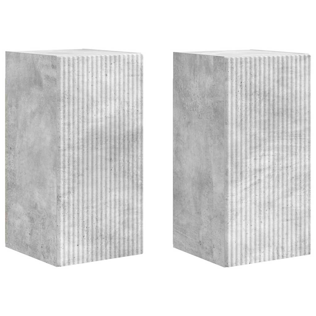 VidaXL TV Wandkast 2 pcs Beton 30 x 31 x 60 cm Bewerkt hout