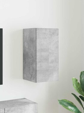 VidaXL TV Wandkast Wandgemonteerd Beton 30 x 31 x 60 cm Bewerkt hout