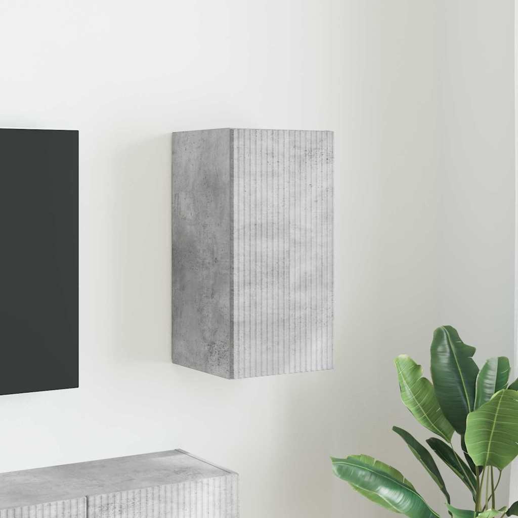VidaXL TV Wandkast Wandgemonteerd Beton 30 x 31 x 60 cm Bewerkt hout