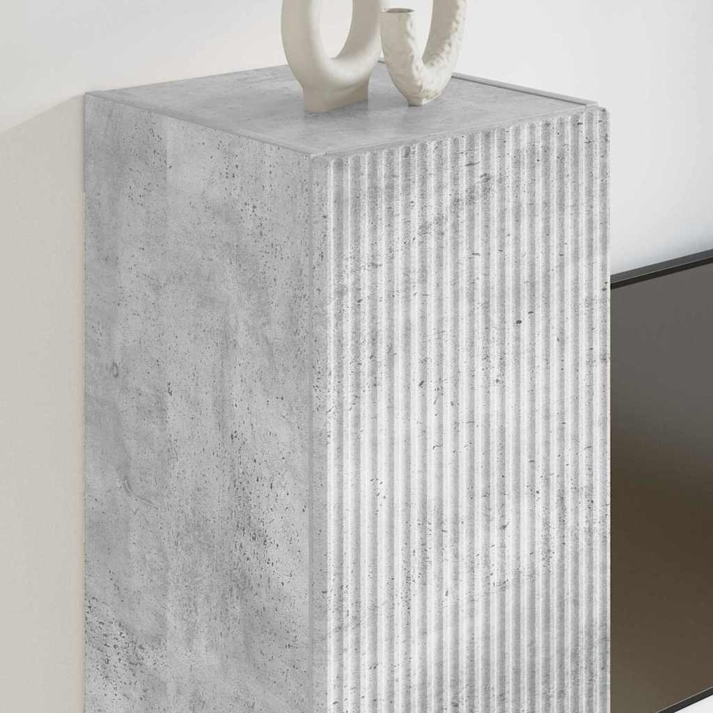 VidaXL TV Wandkast Wandgemonteerd Beton 30 x 31 x 60 cm Bewerkt hout