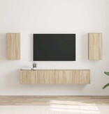 VidaXL TV Wandkast 2 pcs Sonoma 30 x 31 x 60 cm Bewerkt hout
