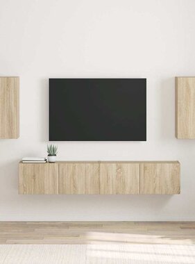 VidaXL TV Wandkast 2 pcs Sonoma 30 x 31 x 60 cm Bewerkt hout
