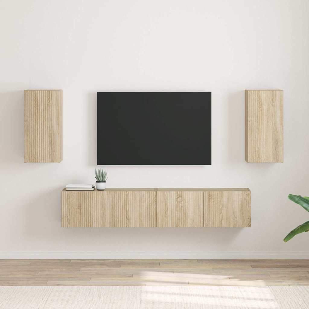 VidaXL TV Wandkast 2 pcs Sonoma 30 x 31 x 60 cm Bewerkt hout