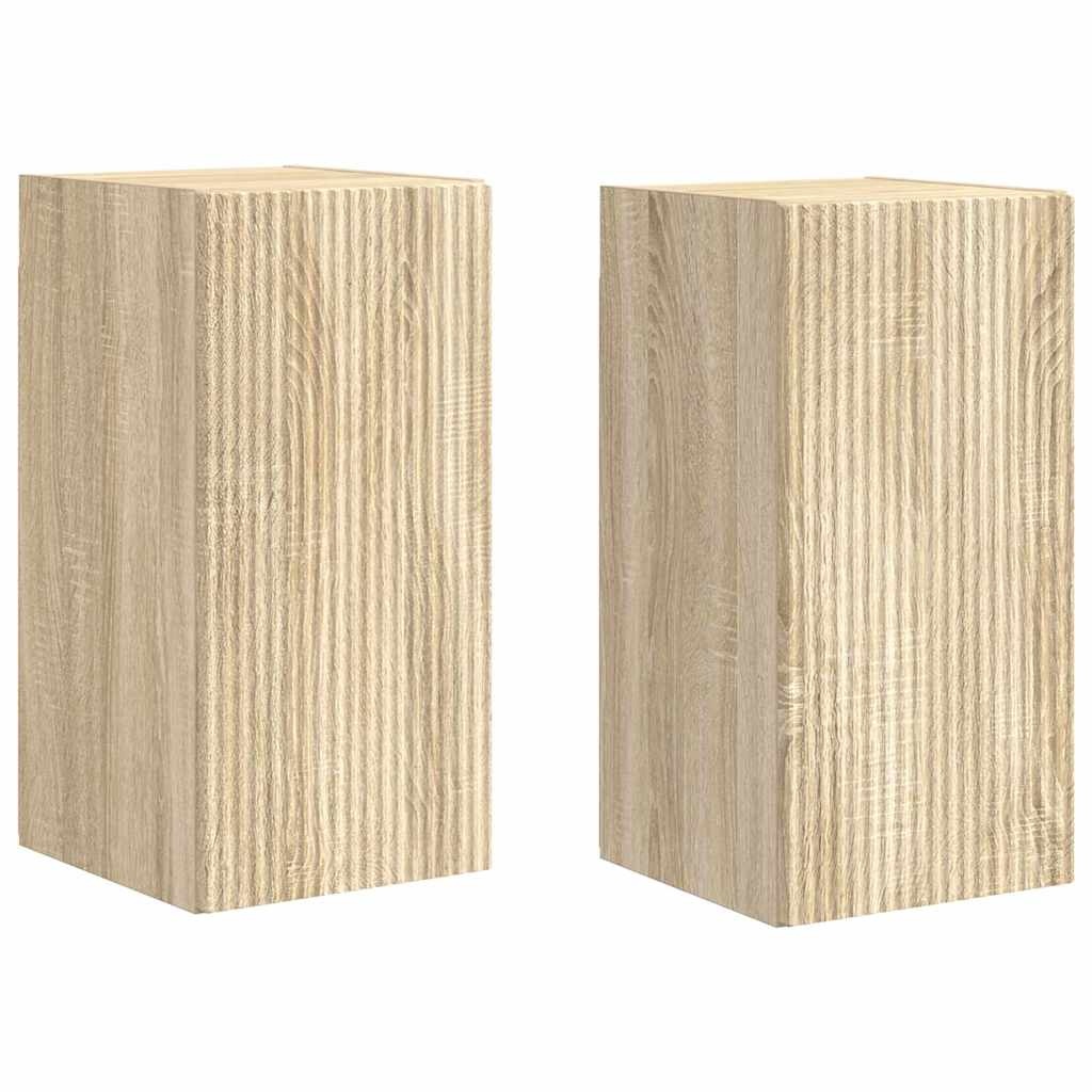 VidaXL TV Wandkast 2 pcs Sonoma 30 x 31 x 60 cm Bewerkt hout