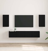 VidaXL TV Wandkast 2 pcs Zwart 30 x 31 x 60 cm Bewerkt hout
