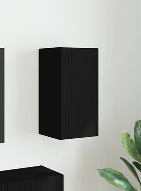 VidaXL TV Wandkast Wandgemonteerd Zwart 30 x 31 x 60 cm Bewerkt hout