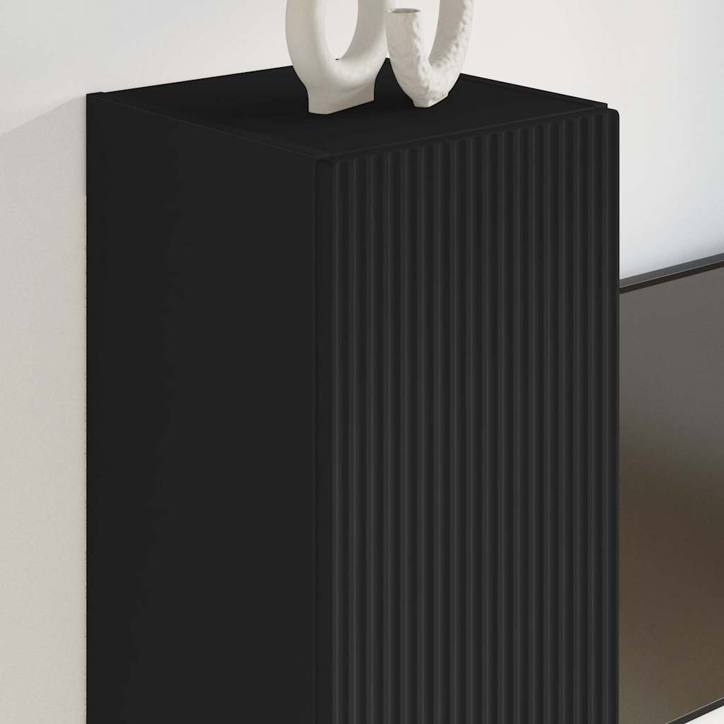 VidaXL TV Wandkast Wandgemonteerd Zwart 30 x 31 x 60 cm Bewerkt hout