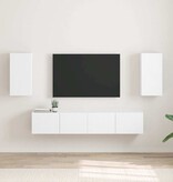 VidaXL TV Wandkast 2 pcs Wit 30 x 31 x 60 cm Bewerkt hout