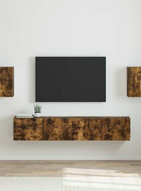 VidaXL TV Wandkast 2 pcs Gerookt eiken 30 x 31 x 40 cm Bewerkt hout