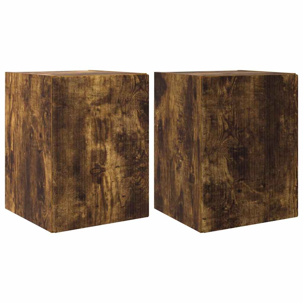 VidaXL TV Wandkast 2 pcs Gerookt eiken 30 x 31 x 40 cm Bewerkt hout