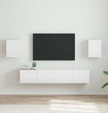 VidaXL TV Wandkast 2 pcs Glanzend Wit 30 x 31 x 40 cm Bewerkt hout