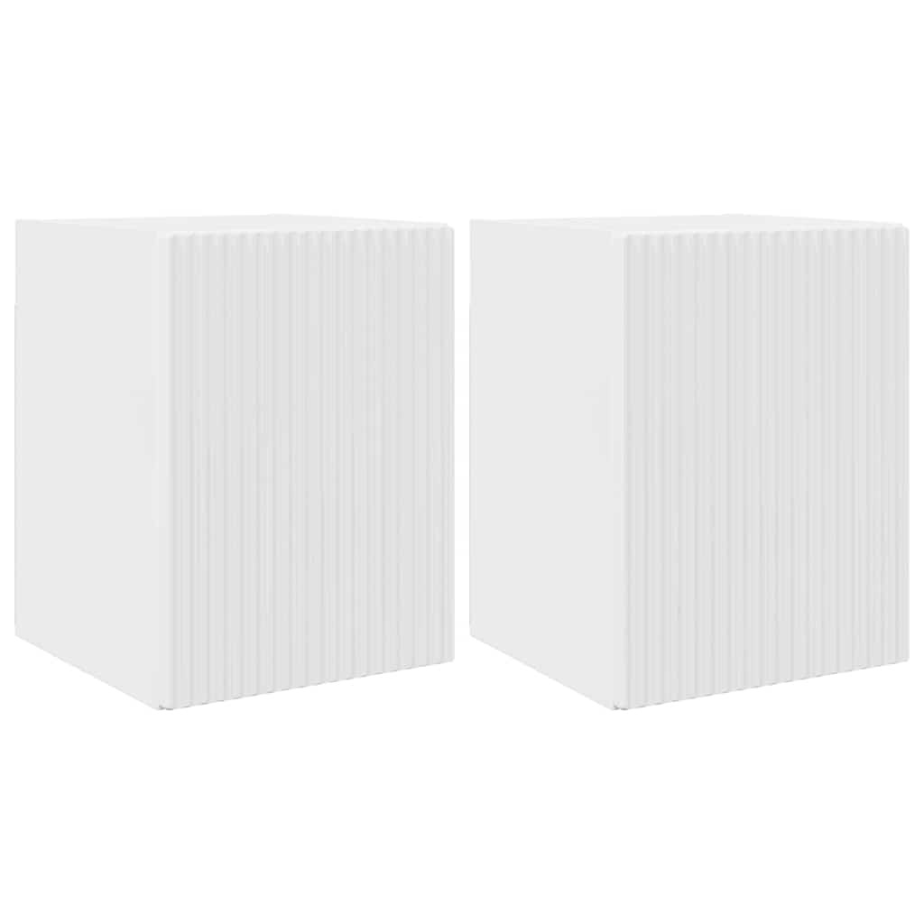 VidaXL TV Wandkast 2 pcs Glanzend Wit 30 x 31 x 40 cm Bewerkt hout