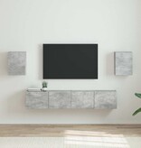 VidaXL TV Wandkast 2 pcs Beton 30 x 31 x 40 cm Bewerkt hout
