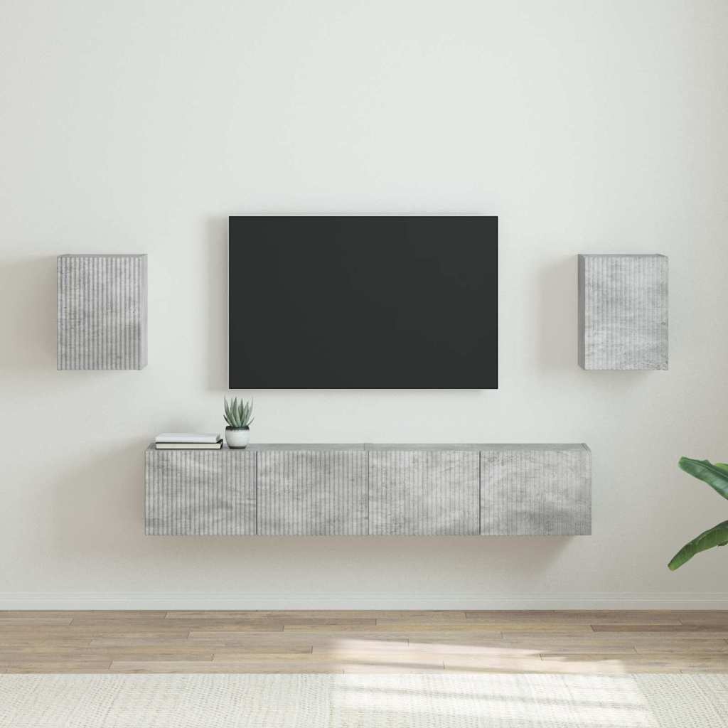 VidaXL TV Wandkast 2 pcs Beton 30 x 31 x 40 cm Bewerkt hout