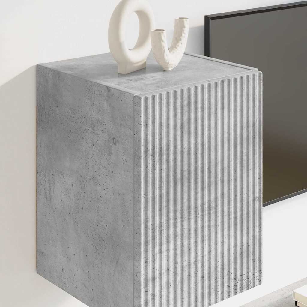VidaXL TV Wandkast 2 pcs Beton 30 x 31 x 40 cm Bewerkt hout