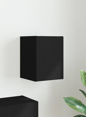 VidaXL TV Wandkast Wandgemonteerd Zwart 30 x 31 x 40 cm Bewerkt hout
