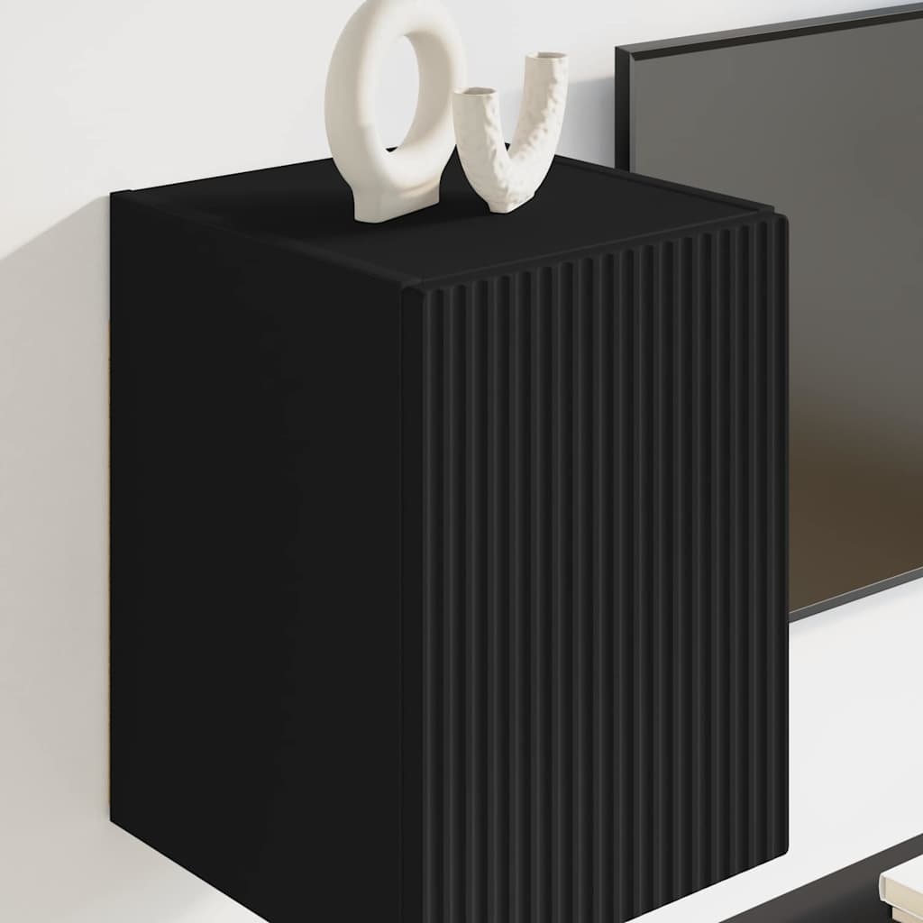 VidaXL TV Wandkast Wandgemonteerd Zwart 30 x 31 x 40 cm Bewerkt hout
