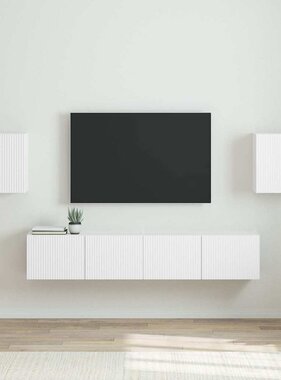 VidaXL TV Wandkast 2 pcs Wit 30 x 31 x 40 cm Bewerkt hout