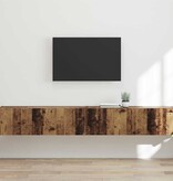 VidaXL TV Wandkast 2 pcs Oud Hout 60 x 31 x 29.5 cm Bewerkt hout