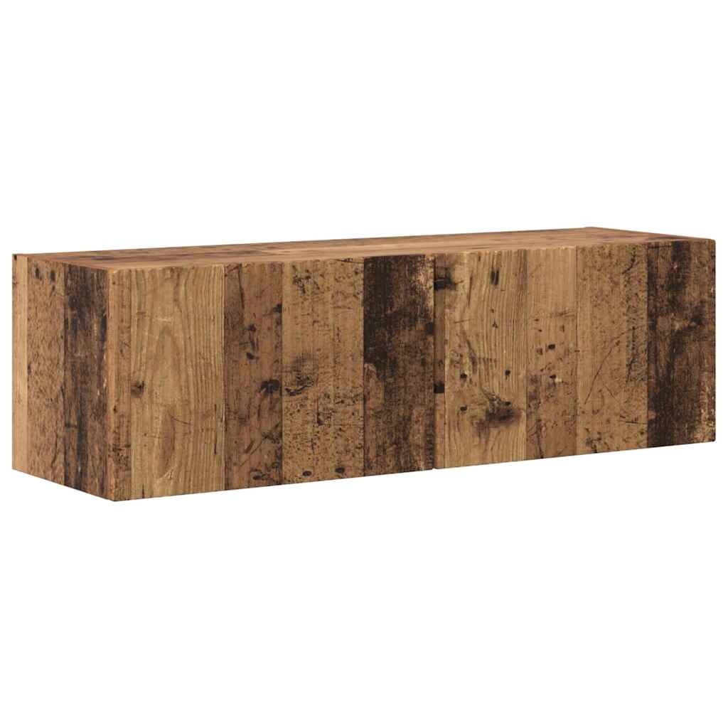 VidaXL TV Wandkast 2 pcs Oud Hout 60 x 31 x 29.5 cm Bewerkt hout
