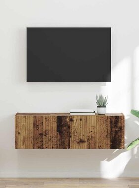 VidaXL TV Wandkast Oud Hout 60 x 31 x 29.5 cm Bewerkt hout