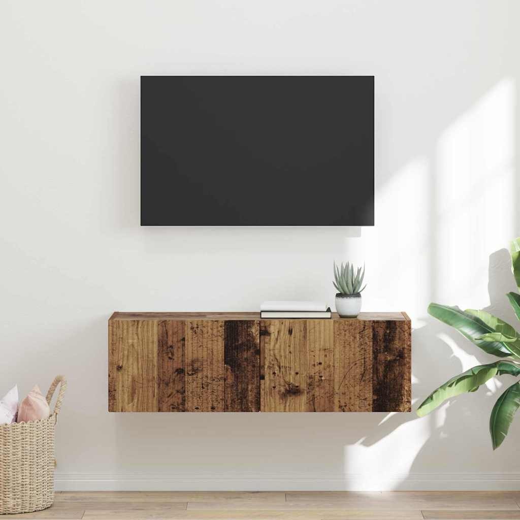 VidaXL TV Wandkast Oud Hout 60 x 31 x 29.5 cm Bewerkt hout