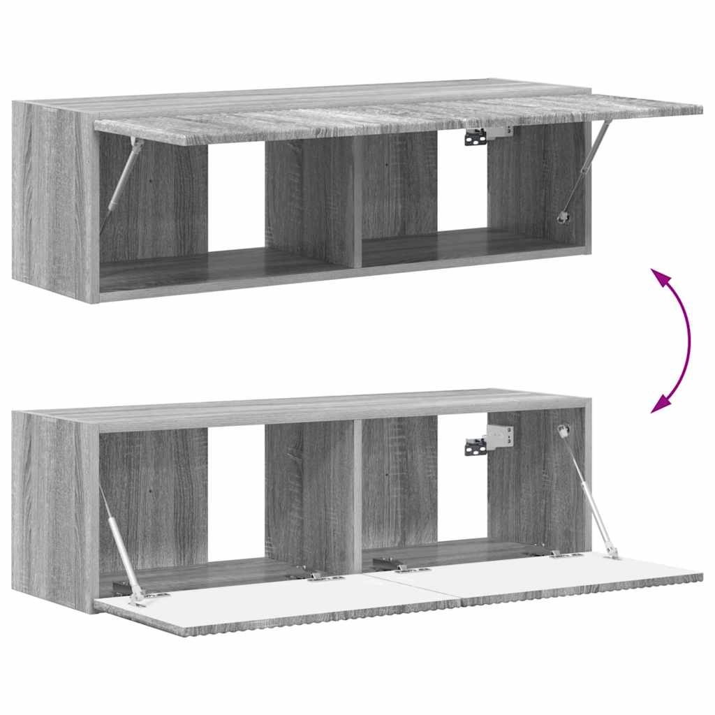 VidaXL TV Wandkast 2 pcs Grijs Sonoma 60 x 31 x 29.5 cm Bewerkt hout