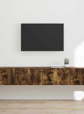 VidaXL TV Wandkast 2 pcs Gerookt eiken 60 x 31 x 29.5 cm Bewerkt hout