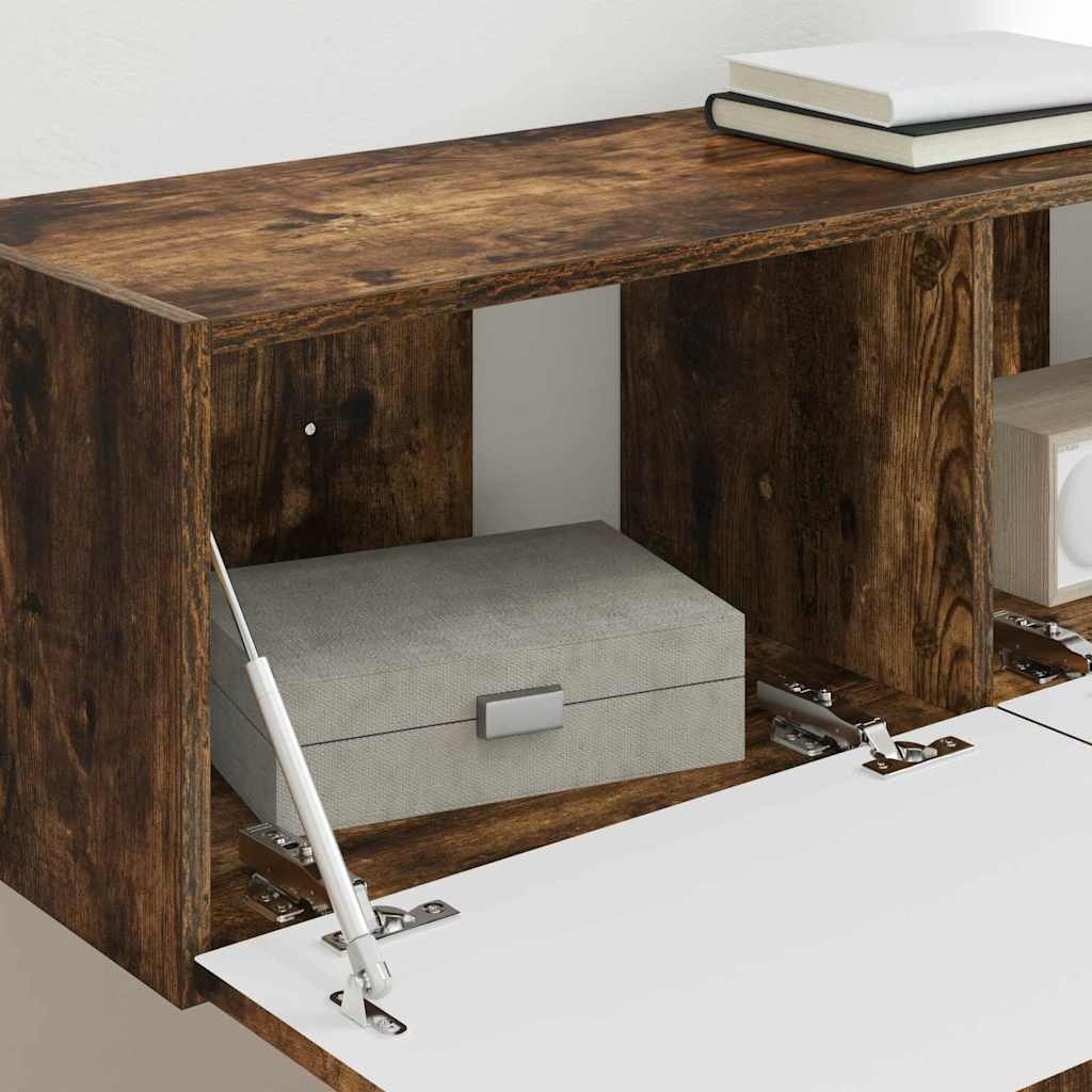 VidaXL TV Wandkast 2 pcs Gerookt eiken 60 x 31 x 29.5 cm Bewerkt hout